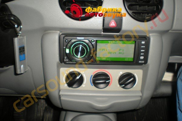 установка магнитолы 1din Prology DVS-1240 Prology DVS-1240 Renault Kangoo