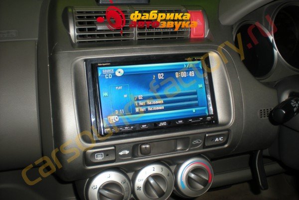 Установка 2din магнитолы JVC KW-NX7000 JVC KW-NX7000 Honda Fit