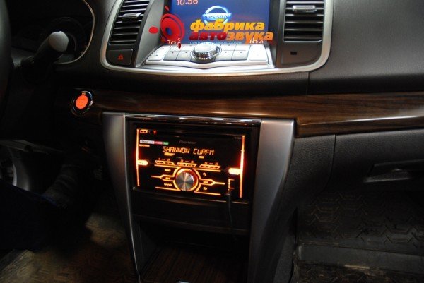 установка автомагнитолы 2din Pioneer Nissan Teana