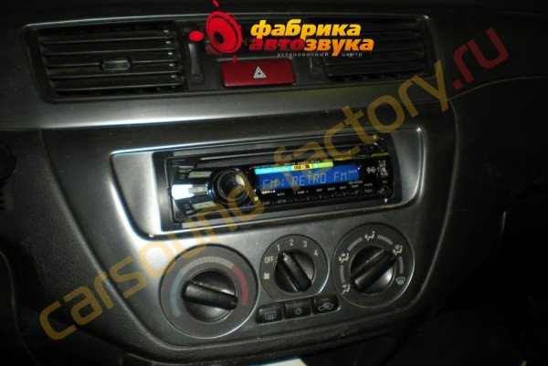 установка магнитолы 1 din Sony CDX-GT39UE Sony CDX-GT39UE Mitsubishi Lancer