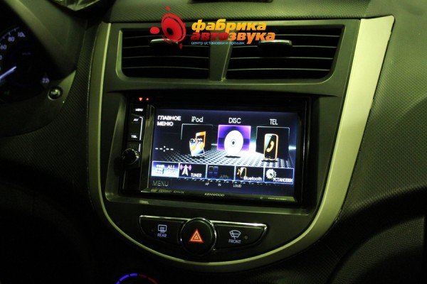Инсталляция головного устройства Kenwood DDX 4053BT Hyundai Solaris