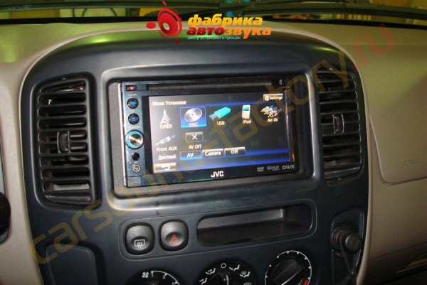 установка автомагнитолы JVC KW-AV50 JVC KW-AV50 Ford Escape