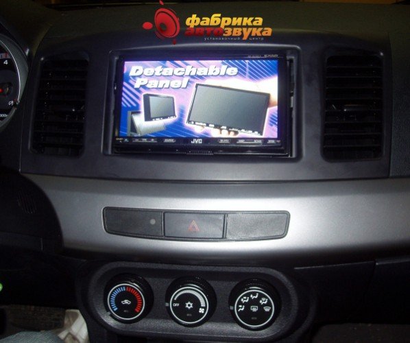 Установка магнитолы JVC JVC KW-AVX810EE Mitsubishi Lancer X