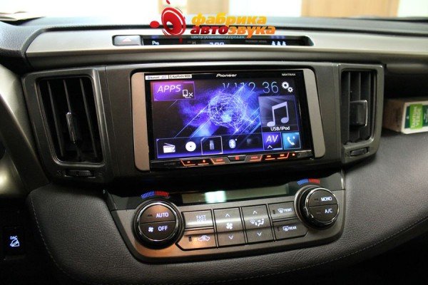 установка автомагнитолы 2din Pioneer Toyota Rav 4 IV (2013+)