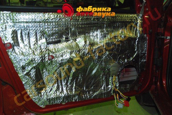 Шумоизоляция двери в два слоя SGM Renault Symbol