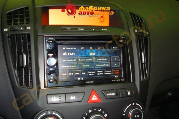 установка автомагнитолы Sony XAV-63 Sony XAV-63 Kia Ceed