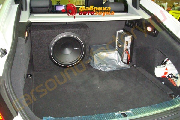 установка сабвуфера RockfordFosgate и усилителя DLS RockfordFosgate, DLS Audi A7