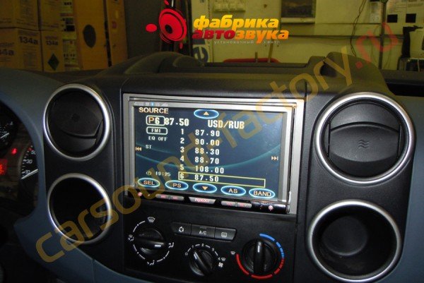 Установка головного устройства Prology Peugeot Partner