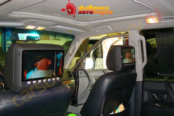установка мониторов в подголовники AVIS AVIS Mitsubishi Pajero