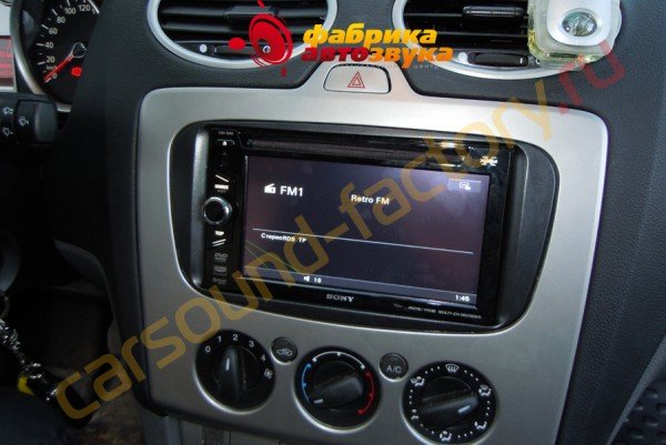 установка автомагнитолы SONY XAV-E60 Ford Focus 2