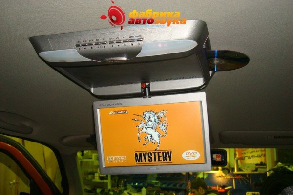 Установка потолочного монитора с DVD Mystery Honda Element
