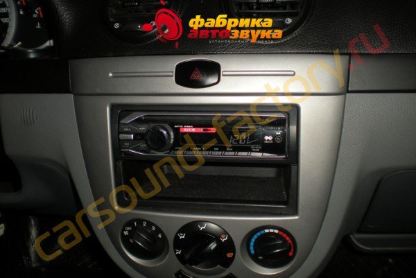 установка автомагнитолы 1din SONY CDX-GT242 SONY CDX-GT242 Chevrolet Lacetti