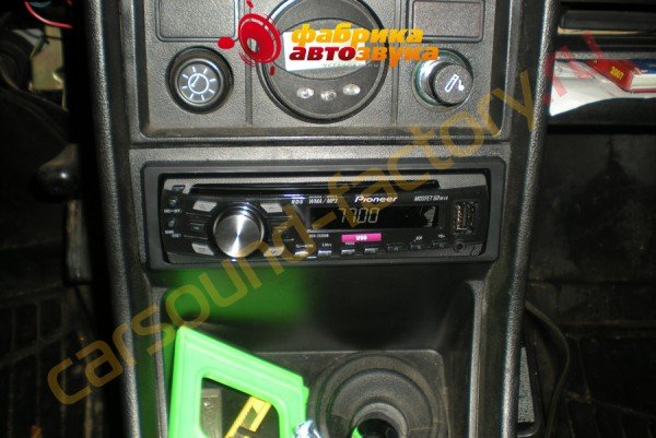 установка автомагнитолы 1din Pioneer DEH-2320UB Pioneer DEH-2320UB Lada 2104