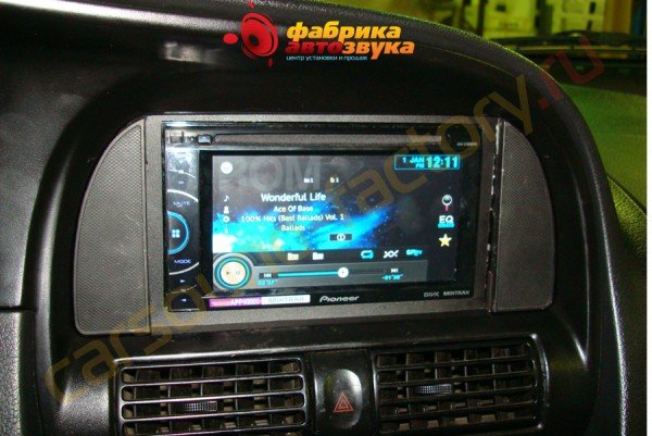 установка автомагнитолы Pioneer AVH-X1500DVD Pioneer AVH-X1500DVD Chevrolet Rezzo