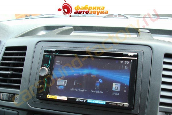 установка автомагнитолы Sony xav-601BT Sony xav-601BT Volkswagen Multivan