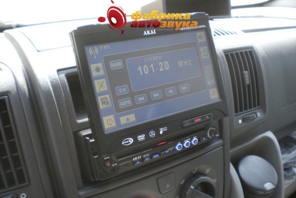 Установка магнитолы AKAI DDV-805 Peugeot Boxer