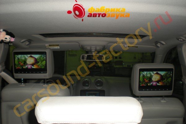 установка мониторов в подголовник AVIS Merсedes ML