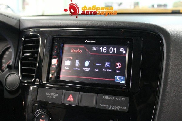 Установка головного устройства 2din Pioneer Mitsubishi Outlander 2013