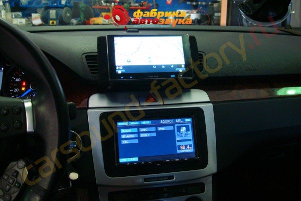 установка монитора Alpine и подключение навигации Alpine TME-S370 Volkswagen Passat 6