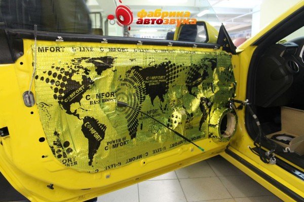 шумоизоляция двери в два слоя Комфорт Chevrolet Camaro