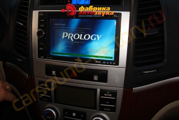 Установка автомагнитолы Prology MDN-2640D Prology MDN-2640D Hyundai Santa Fe